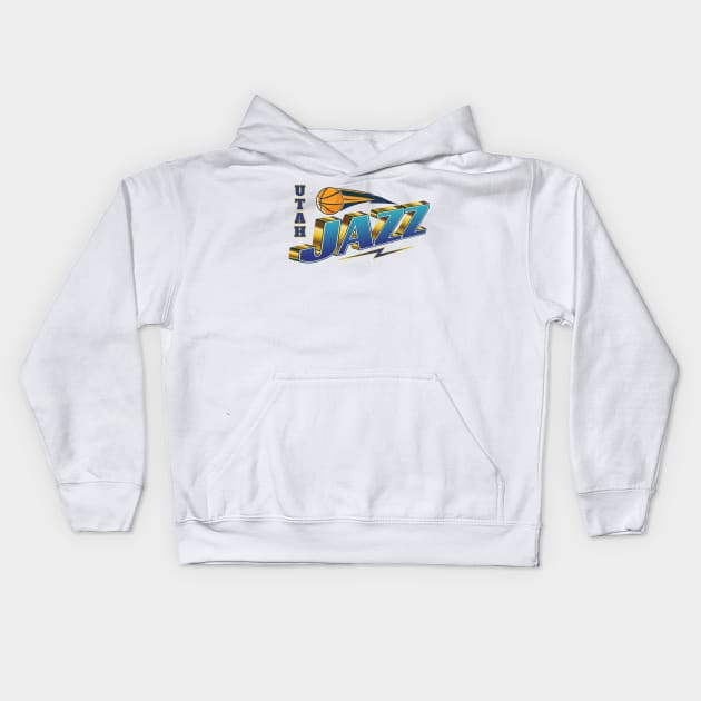 Utah Jazz Basketball Team Kids Hoodie by antarte